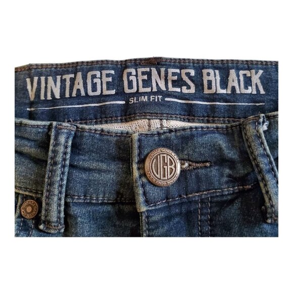 VGB VINTAGE GENES BLACK Men's Sz 30 x 30 Blue Slim Fit Stretch Jeans - Picture 2 of 13